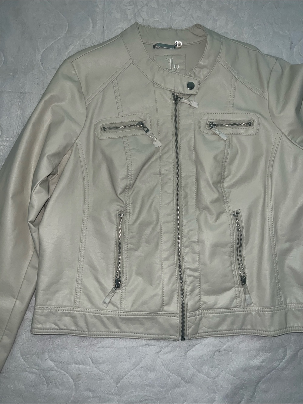 Kohls Pearl Vegan Leather Jacket